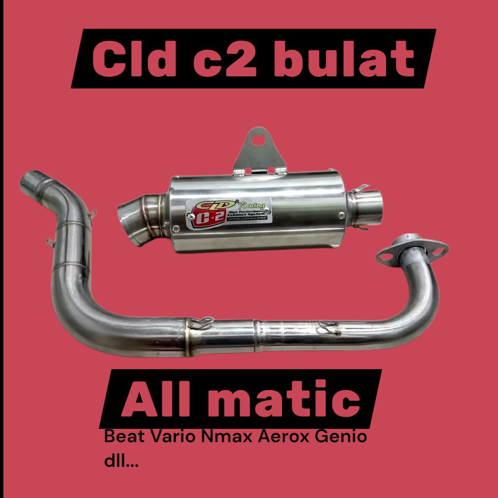FULLSET KNALPOT CLD C2 Bulat.inlet 38mm all matic.Beat/Vario/Nmax/Scoopy/Aerox/Genio DLL..