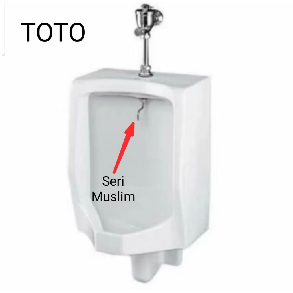 Urinal TOTO U57M Komplit Set Push Kran TOTO T60P Tempat Kencing Pria Urinoir TOTO Tipe Muslim