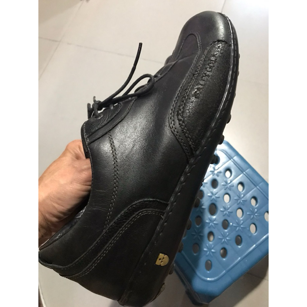 sepatu second full black leather sz 42,5/27cm