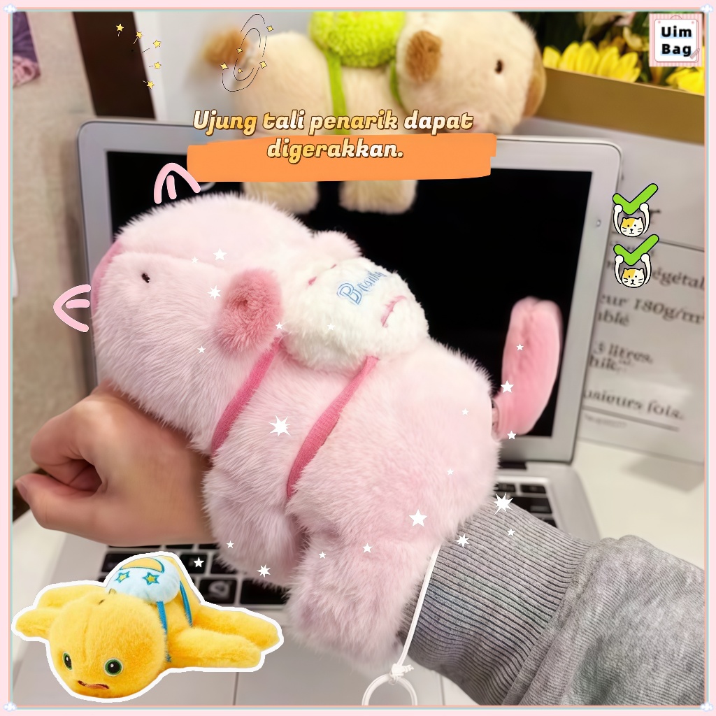 [COD] Mainan Boneka Capybara Gift Lucu Capybara Doll Clingy Capybara Plush Wrislet Wristband Doll De
