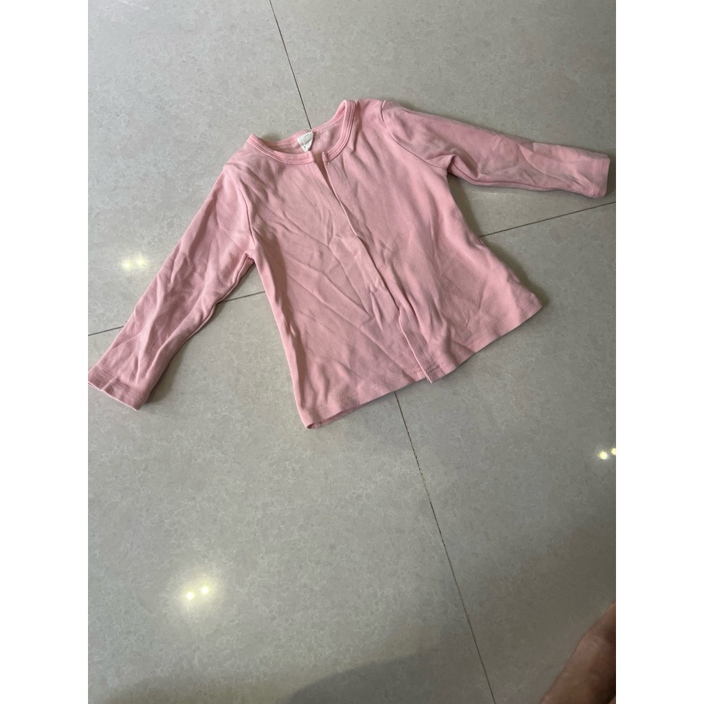 cardigan pink tanpa kancing, cardigan buttonless