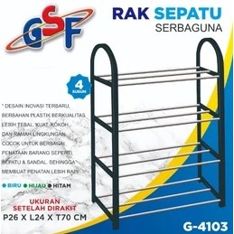 Rak Sepatu Sendal Susun 4 GSF 4103 Plastik Besi