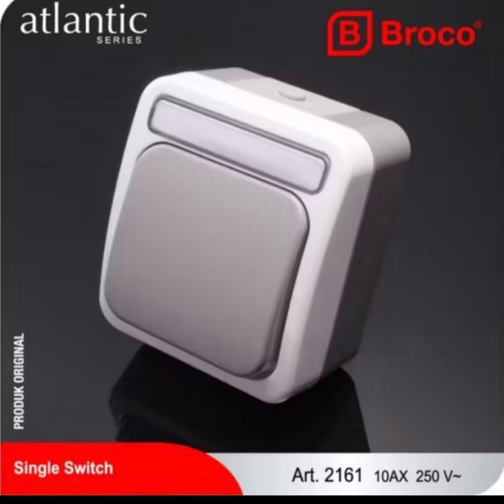 SAKLAR SINGLE ATLANTIC BROCO - SAKLAR ENGKEL WATERPROFF BROCO - SAKLAR OUTDOOR BROCO