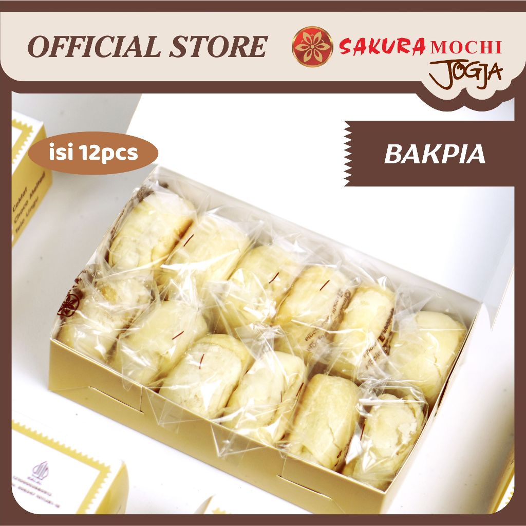 Bakpia Sakura Jogja [ Isi 12 ] pcs Bakpia Kering Lembut & Empuk | Sakura Mochi