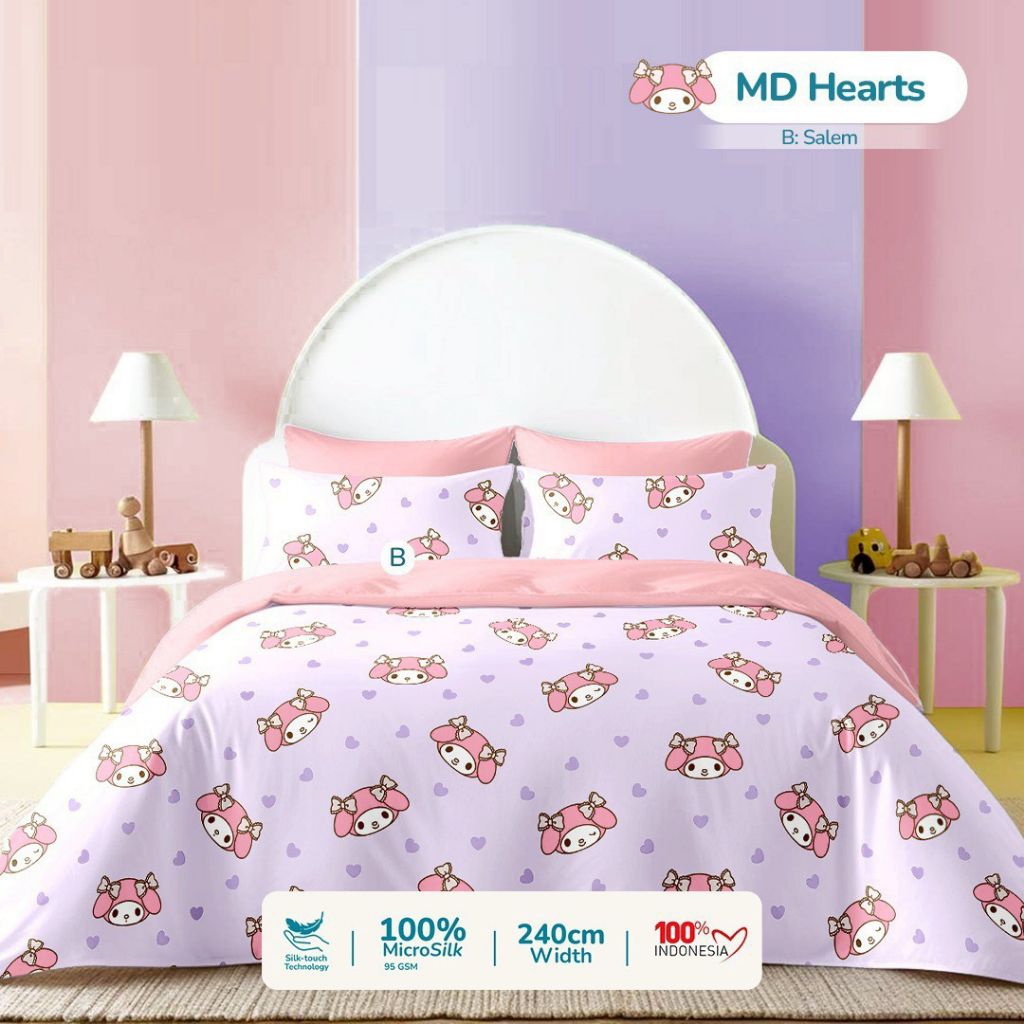 Bedcover set sprei my melody dan cinnamoroll bedcover selimut bedcover set 90x200 bedcover set 100x2