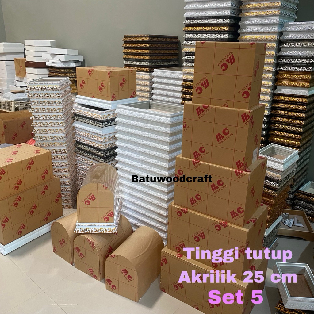 Kotak Hantaran Pernikahan 6cm Hantaran Frame Fiber Plus Tutup Akrilik Tinggi 25cm Harga 1Set Isi 5pc