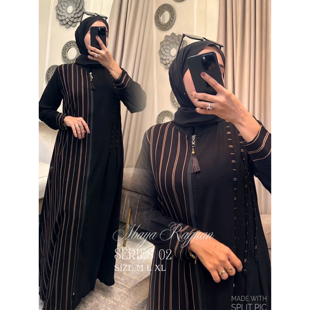 Abaya Gamis Hitam RAGUAN aplikasi List gamis Simple Mewah kekinian busana wanita abaya arab
