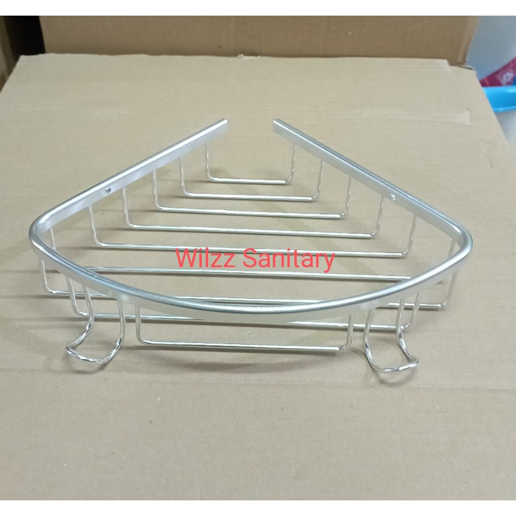 Rak Sudut Shampo Sabun Alumunium/Rak Sabun Kawat Alumunium sudut