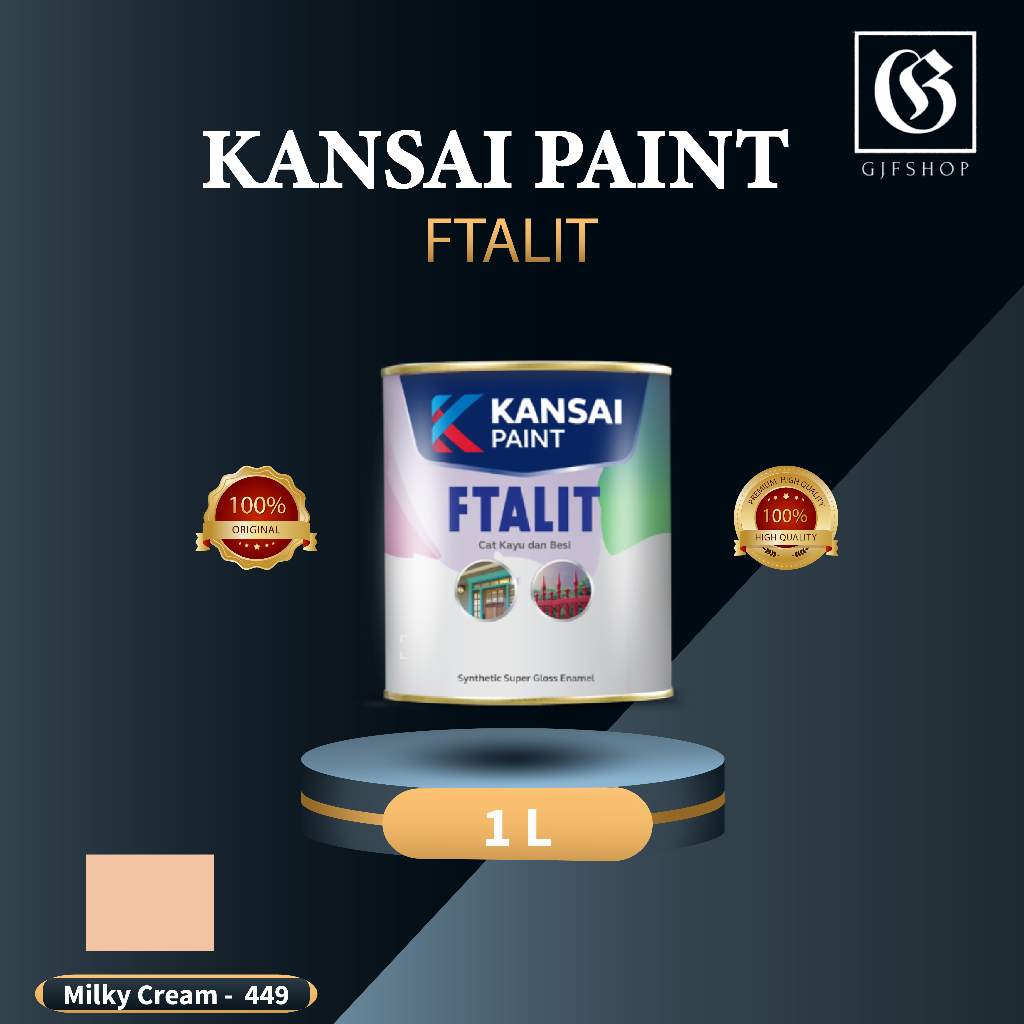 Cat Minyak Besi Kayu Ftalit Kansai Paint 449 Milky Cream 1kg