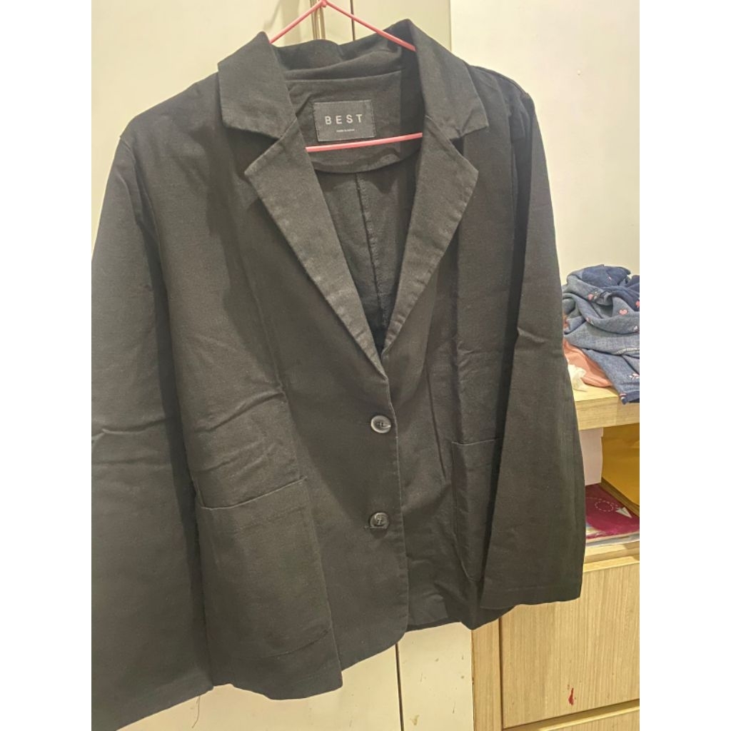 preloved jas tebel no tile hitam wanita