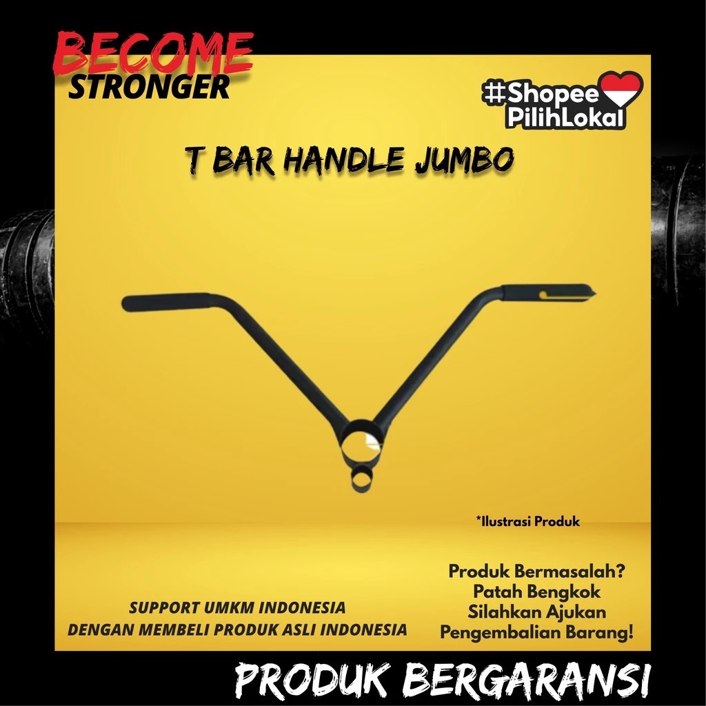 Handle T-Bar Row Landmine V Shape – Grip V-Bar Barbell, Aksesoris Home Gym / Alat Fitness Punggung