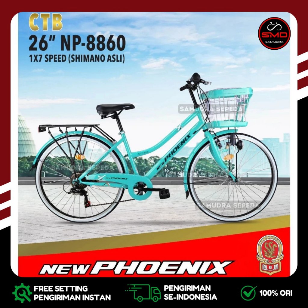 Sepeda Citybike Phoenix Mini Keranjang 26 Inch 8860 operan 7 speed Murah BDG