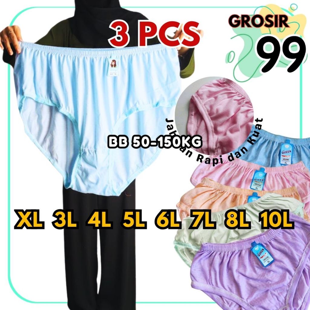 TERLARIS GROSIR 3 CD WANITA JUMBO LUSINAN MURAH/GROSIR CD WANITA 10L/XXXXXXXXXL Gayatri GROSIR99