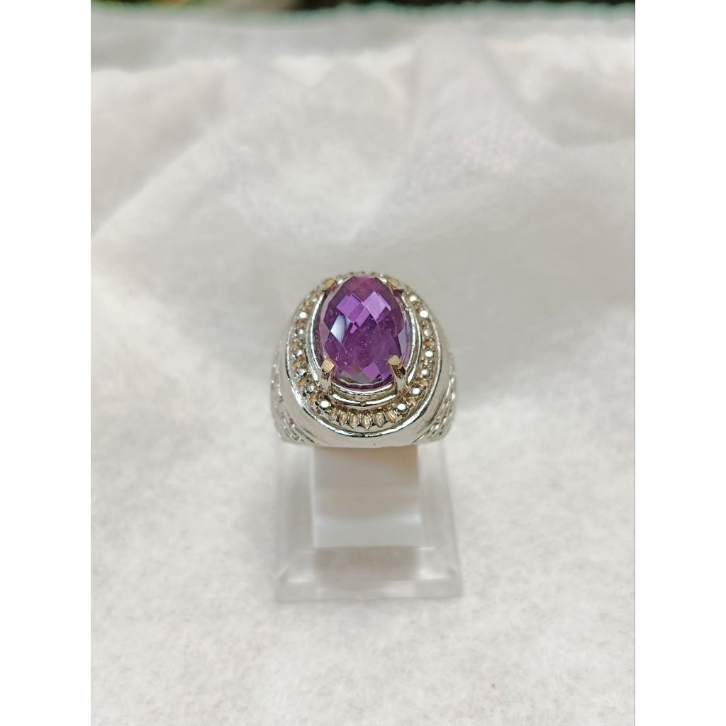 Cincin Batu Akik Kecubung Ungu Brazil