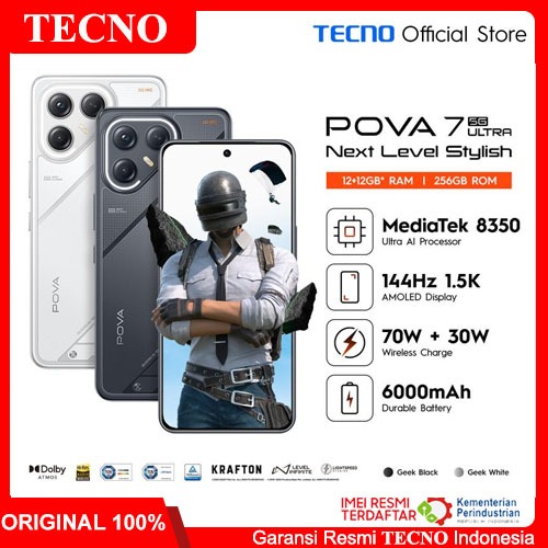 Tecno Pova 7 Ultra 5G Ram 12/256GB Garansi Resmi