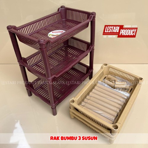 RAK BUMBU DAPUR 3 SUSUN SKAYEPLAS | RAK BUMBU SERBAGUNA | RAK DAPUR | RAK SUSUN PLASTIK | RAK BUMBU 