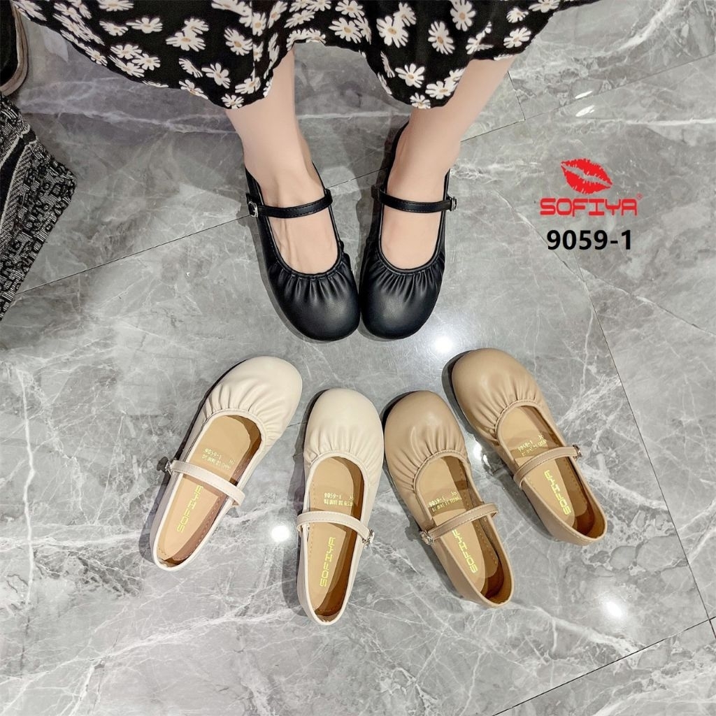 SEPATU SOFIYA FLAT TERKINI 9059-1|SEPATU IMPORT SOFIYA MURAH|NEW SOFIYA IMPORT WISUDA