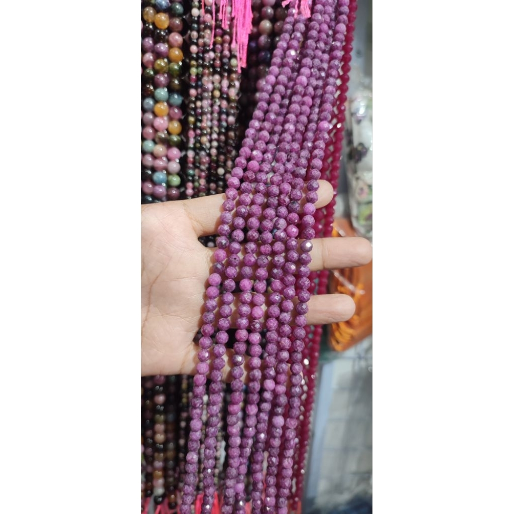 Manik Beads Batu Alam Ruby Merah Asli Ruby Merah Grade A Ruby Merah Cuttinb Ruby Merah Facet Renceng