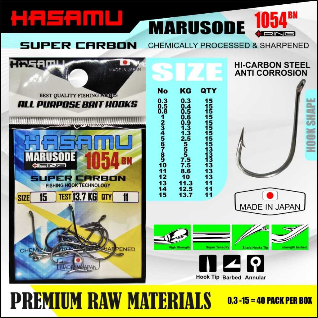 Mata Pancing Hook Hasamu Marusode 1054 BN Size 0,3. 0,5. 0,8. 1 - 15
