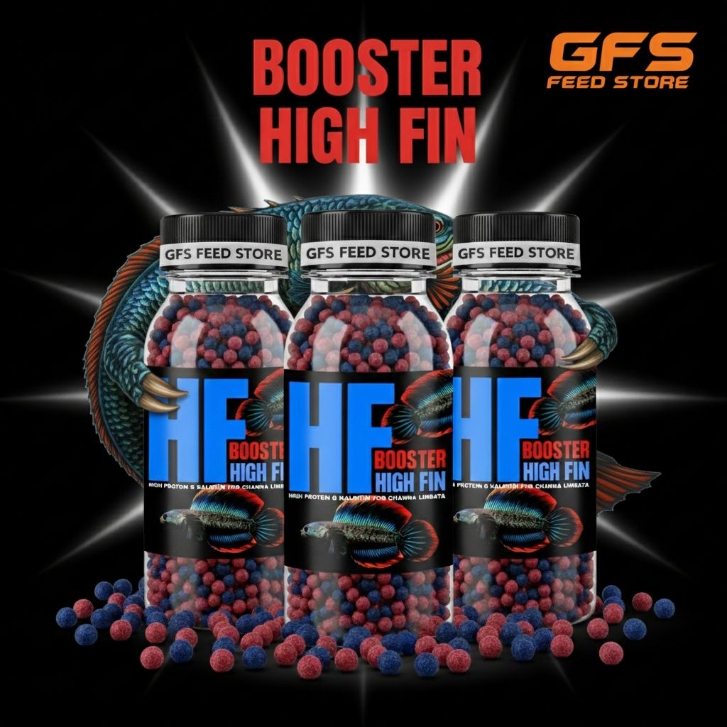 Pelet HF Booster High Fin Pakan Channa Limbata Auranti Andrao