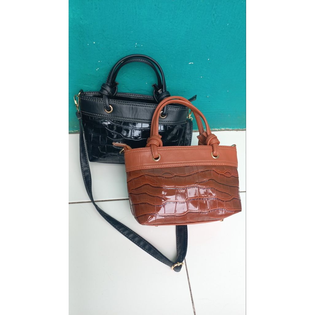 TAS FASION CROCO GLOSSY WANITA