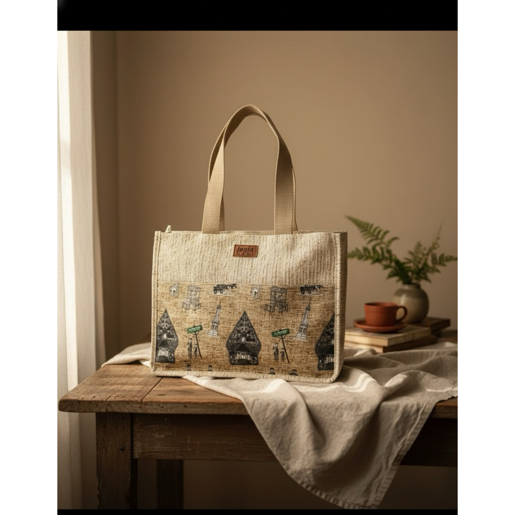 Tas kanvas totebag bahan goni /tas jogja malioboro