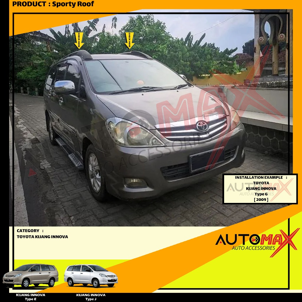 SPORTY ROOF / ROOF RAIL SPORTY DAITONY NEW KIJANG INNOVA 2008 UP