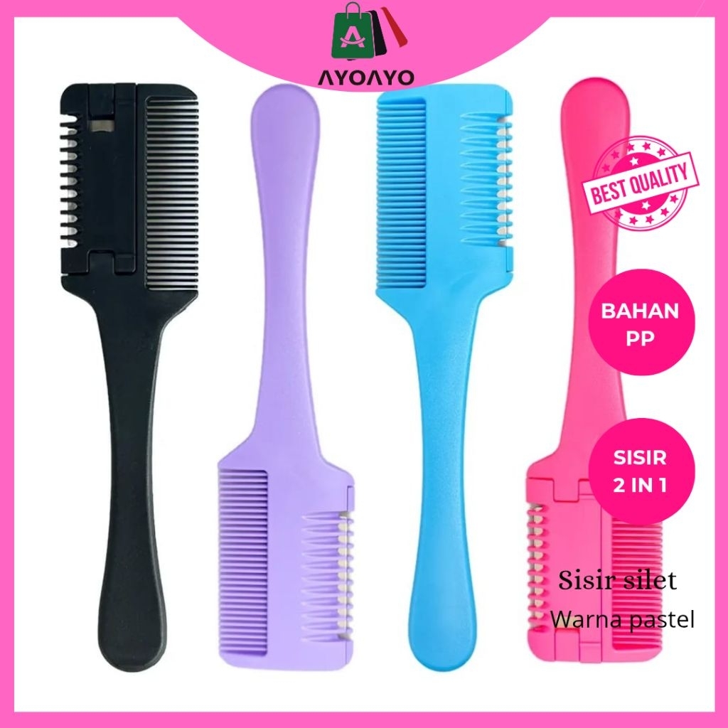 Sisir Komet Potong Rambut Poni Anak / Penipis Rambut Isi Silet Hitam Salon Comet