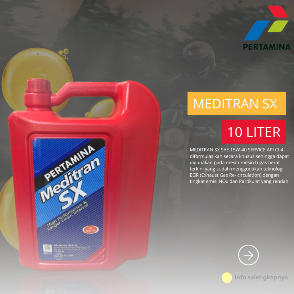 OLI PERTAMINA DIESEL MEDITRAN SX SAE 15W-40 10L  MEDITRAN SX 10L