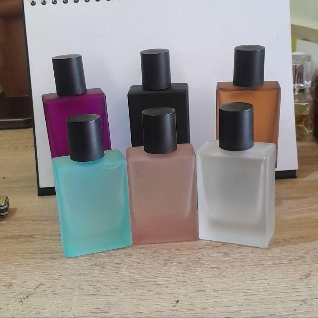 Botol parfum warna hermes 30ml semi pres botol kaca import