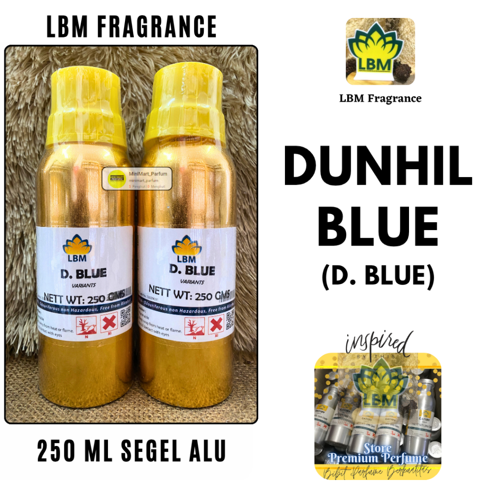 Bibit Parfum LBM - DUNHIL BLUE Berkualitas 250 ML SEGEL Alumunium LBM Fragrance - Parfum Murni Bibit