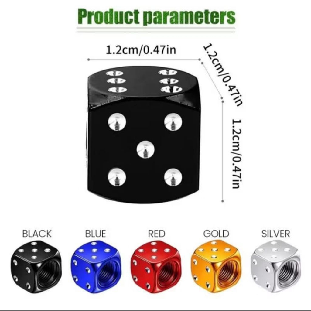 Tutup pentil ban motor sepeda mobil model dadu / Tutup pentil dadu universal