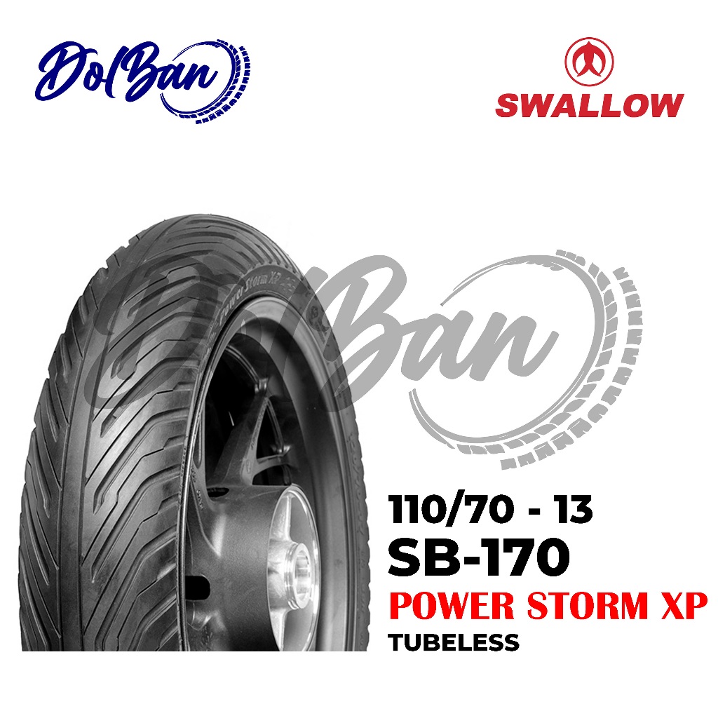 BAN LUAR MOTOR SWALLOW 110/70-13 RING 13 SB-170 POWER STORM XP TUBELESS