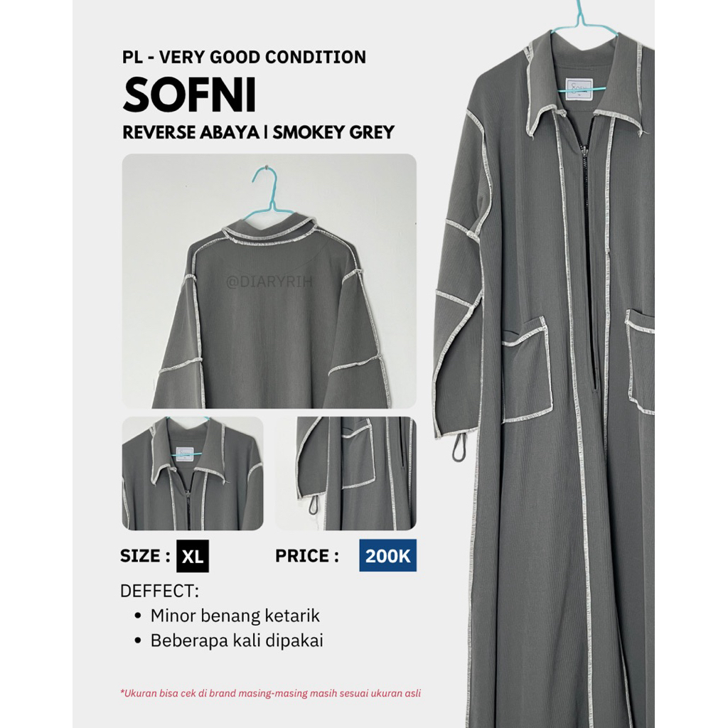 [PRELOVED] BySofni | Reverse Abaya | Zet Abaya | XL