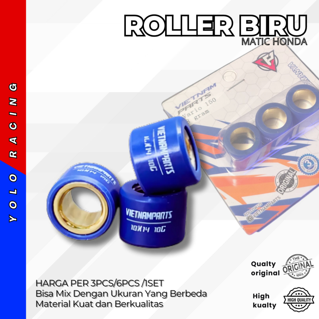 Roller Racing beat fi esp beat 2020 Vario 125 150 160 Pcx Adv Stylo  roller 3pcs roller silang/mix