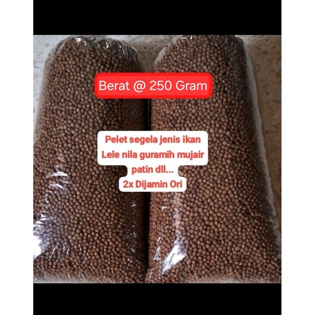 250 Gram - PELET PELLET HI PRO VITE UKURAN 1mm s/d 2mm - PROTEIN -+33% PUR VOER PAKAN IKAN MAKANAN S