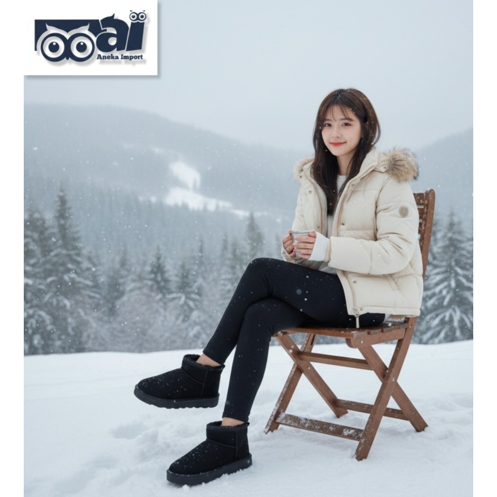 Sepatu Boots Winter Wanita Boots Musim Dingin Korea Winter Suede Sepatu Bot Cewek