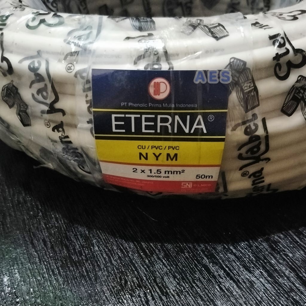 Kabel Eterna NYM 2x1,5 mm Kabel Tunggal