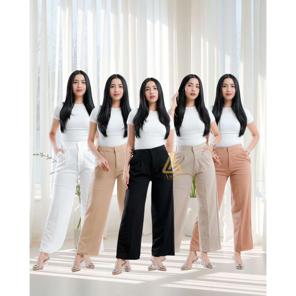 celana kulot wanita highwaist knit - kulot highwaist loose pants - cozie knit pants celana highwaist