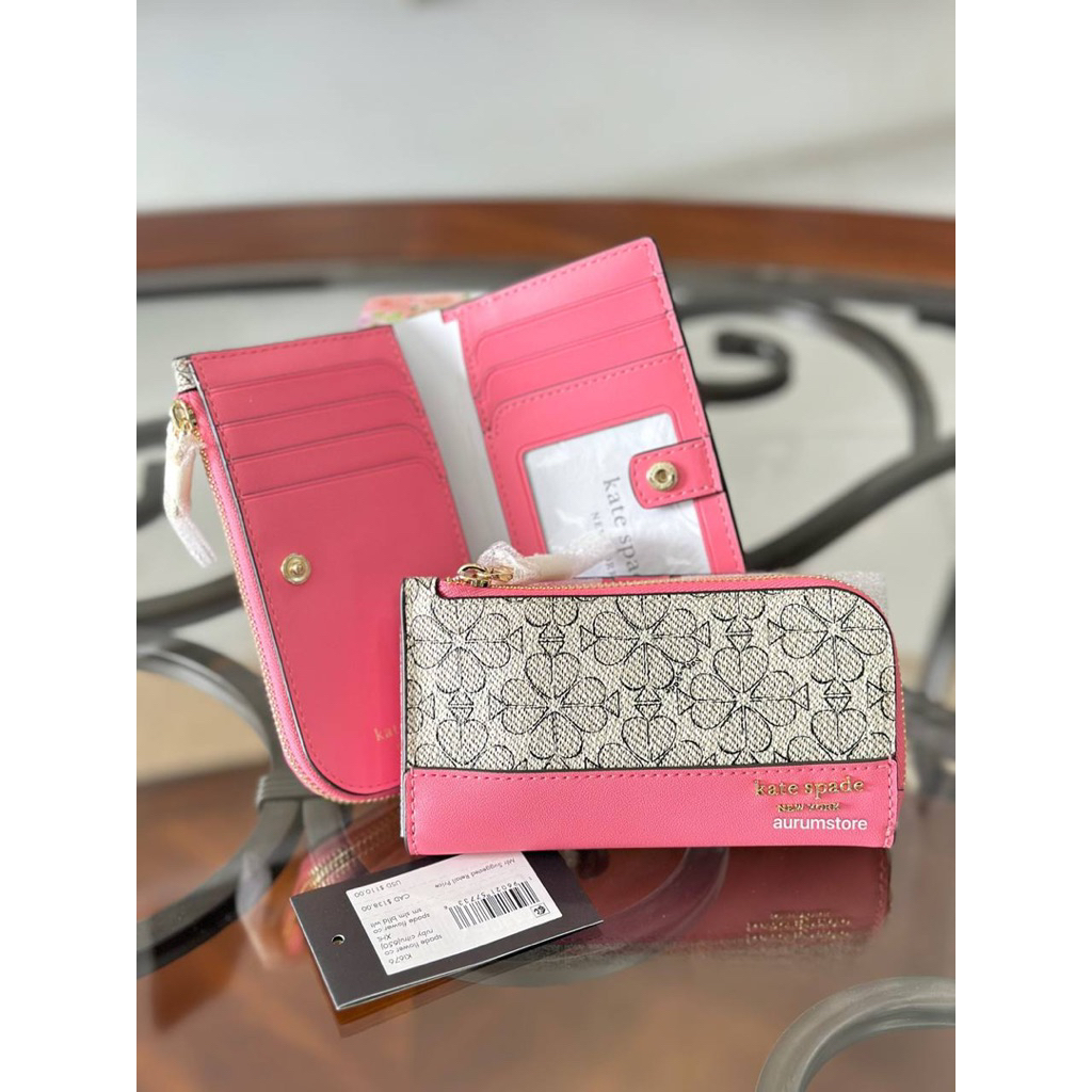 SM SLIM BFLD WLT SPADE FLOWER RUBY CITRU