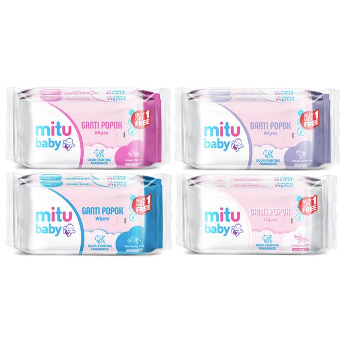 Mitu Baby Wipes Tisu Basah 50Sheet+50Sheet All Varian