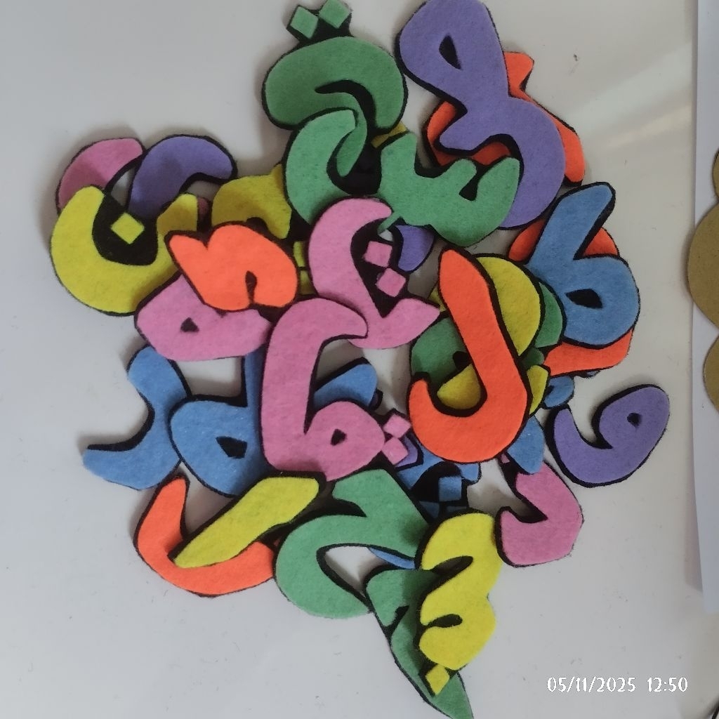 (1set) aplikasi kerajinan huruf hijaiyah flanel