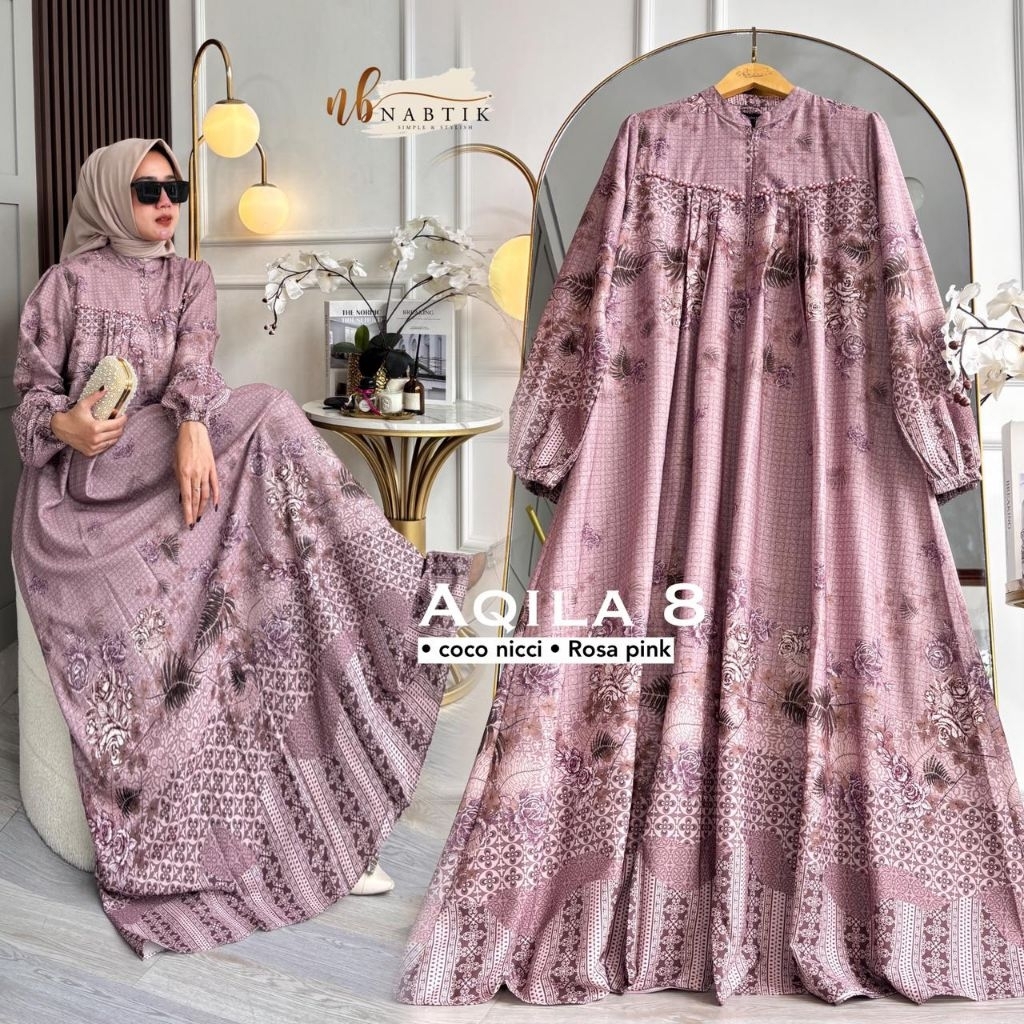 Aqila Dress Cantik Terbaru By Nabtik • Bahan Ceruty Babydoll Premium