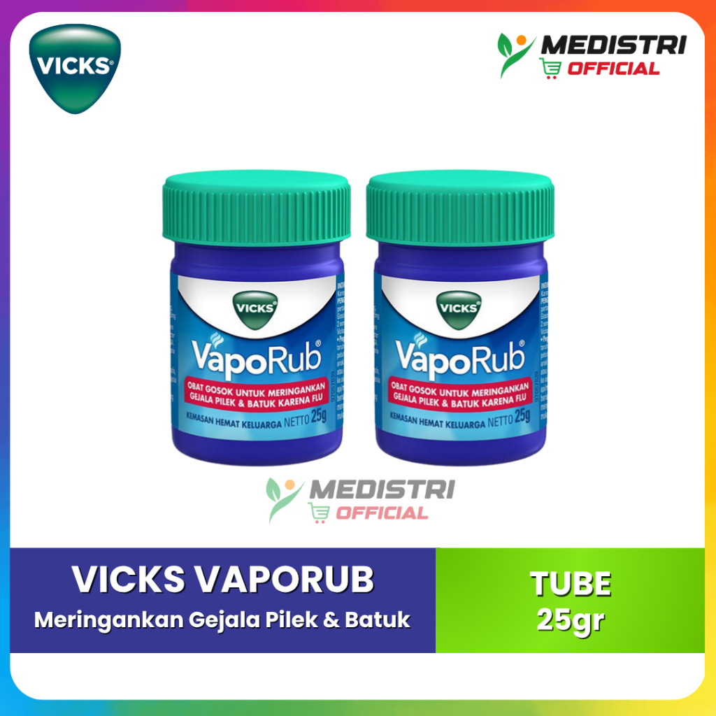 Vicks Vaporub 25gr - Balsem Meringankan Flu Batuk Pilek Hidung Tersumbat Bayi Kids