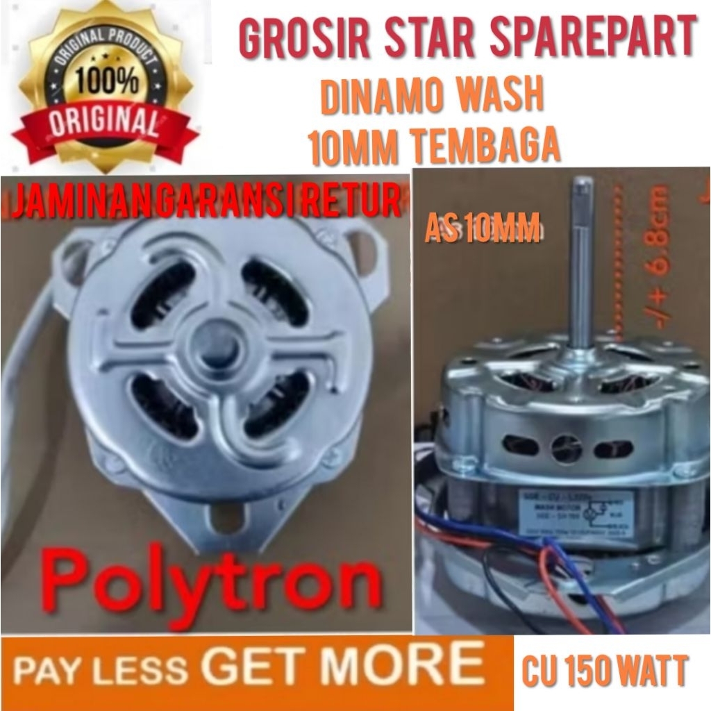 DINAMO MESIN CUCI POLYTRON  DINAMO WASH  POLYTRON  TEMBAGA 150 WATT