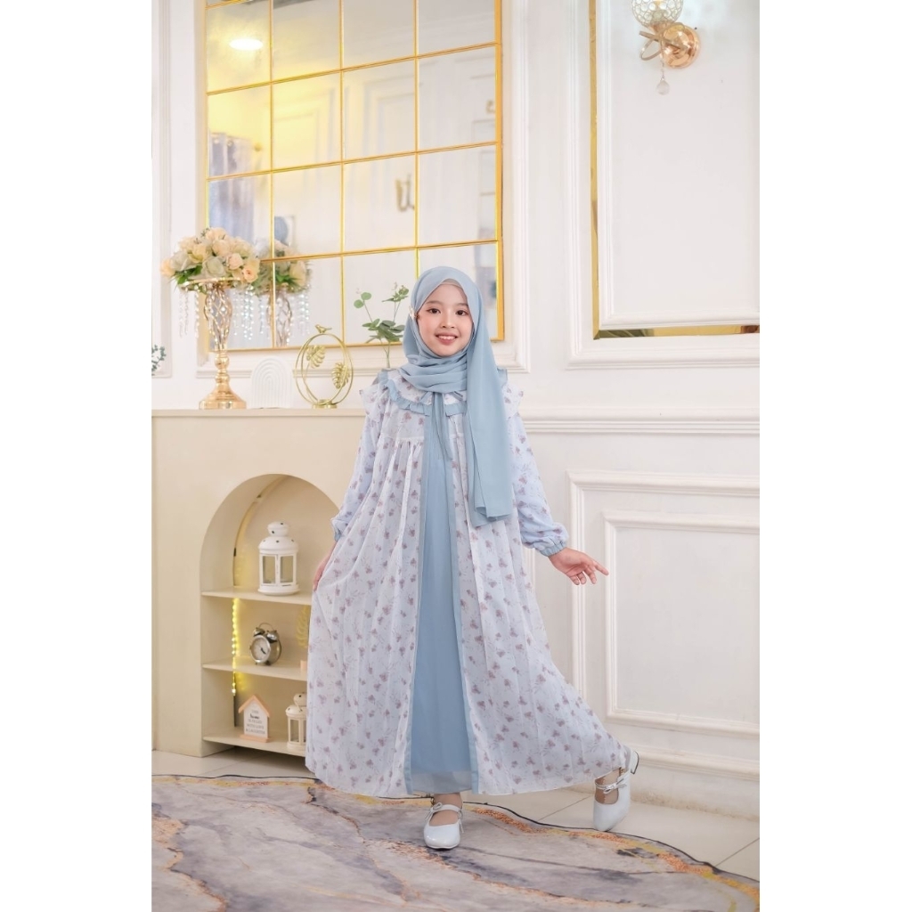 SABINA_gamis anak Berliana series one set hijab Ceruti baby doll motif