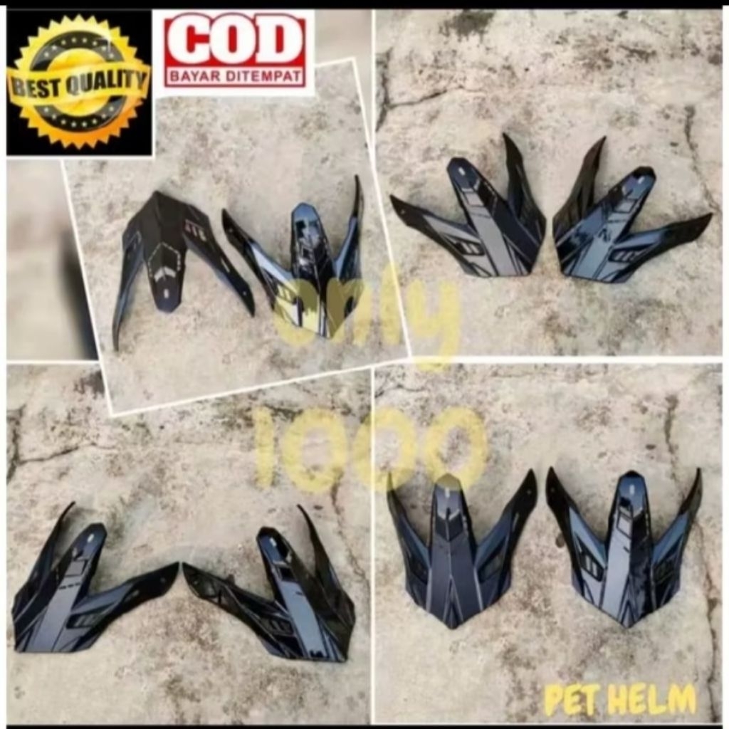 Pet Helm Universal Trail Supermoto Motocross Hitam Doff