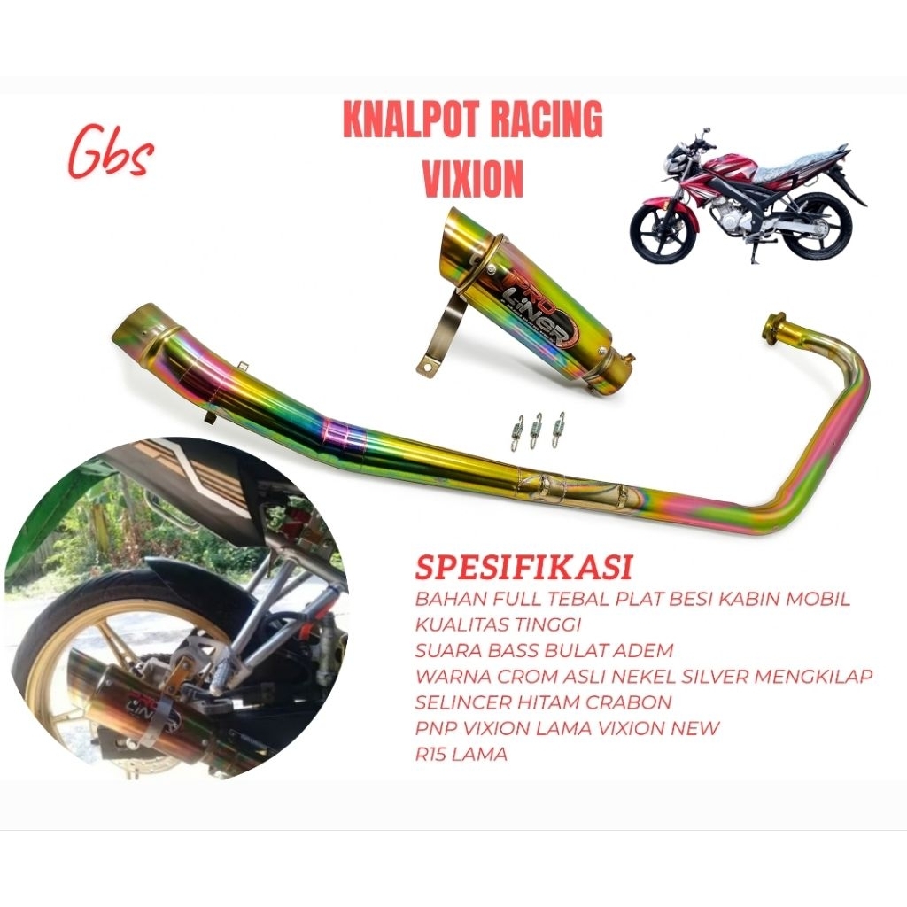 knalpot racing proliner all vixion full bunglon