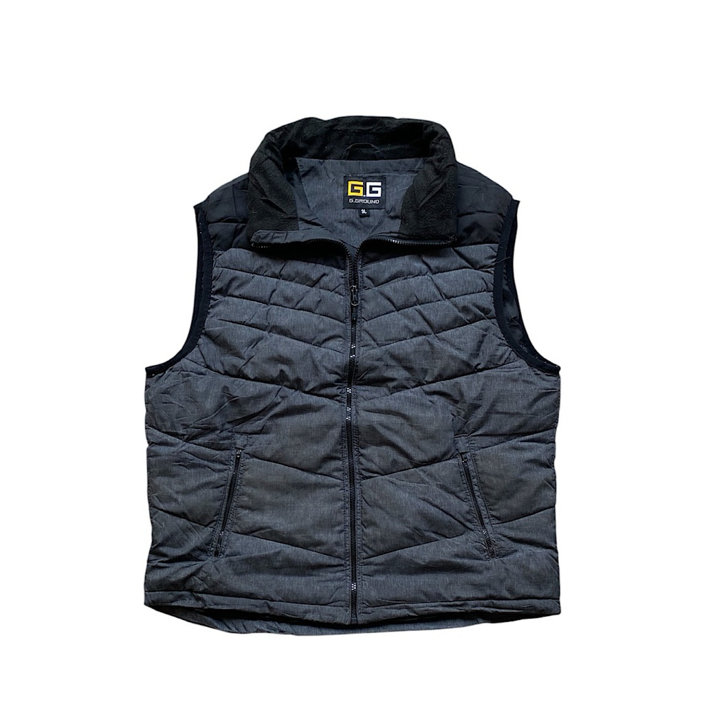 Gground dual tone puffer vest rompi second