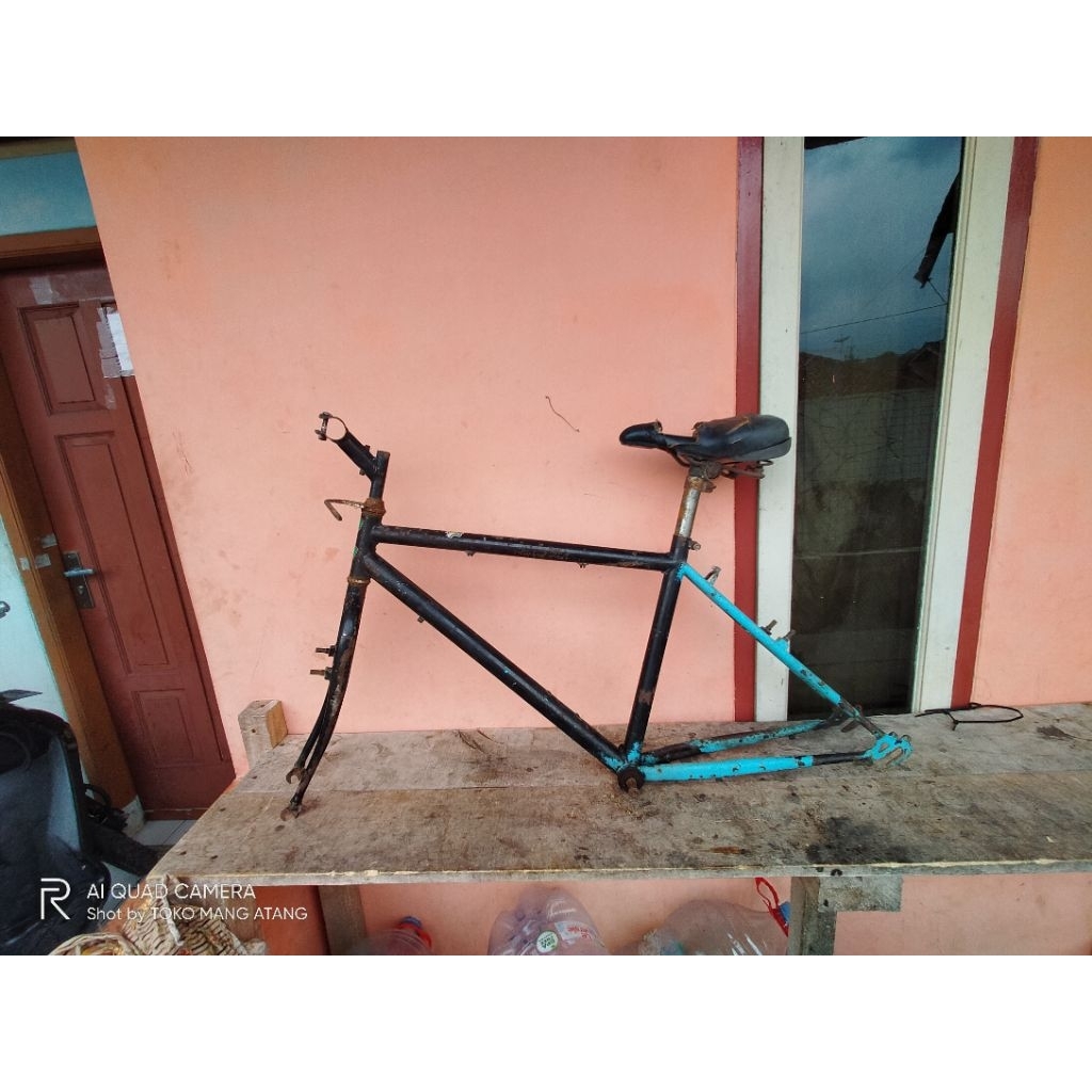 Frame Fork Sepeda MTB 26 Jadul Bahan Commuter Rata Air Size 17" rem Pivot Kotak Non Seri mantap